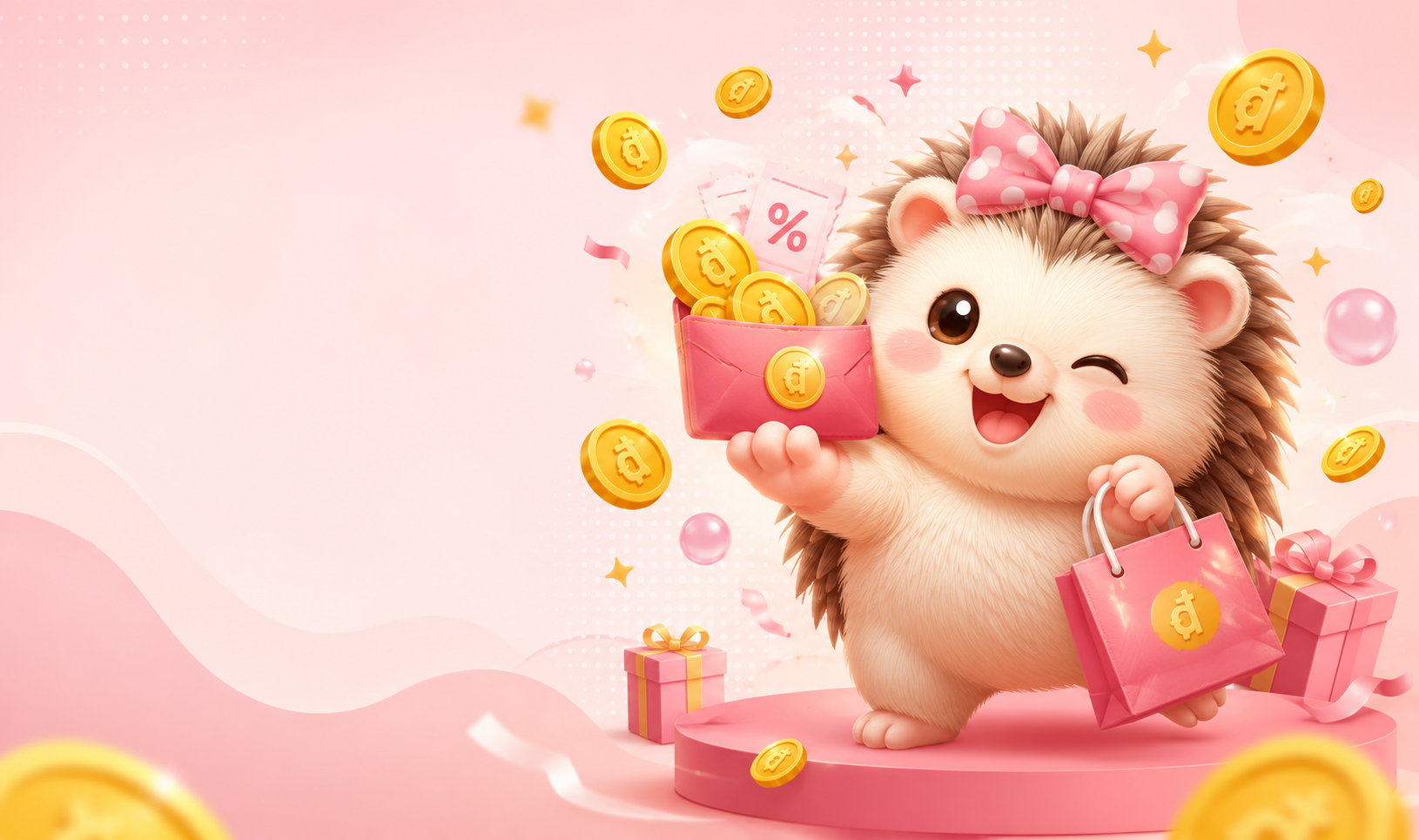 Nhím hoàn tiền Nhím cùng điện thoại mua sắm